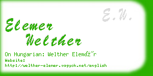 elemer welther business card